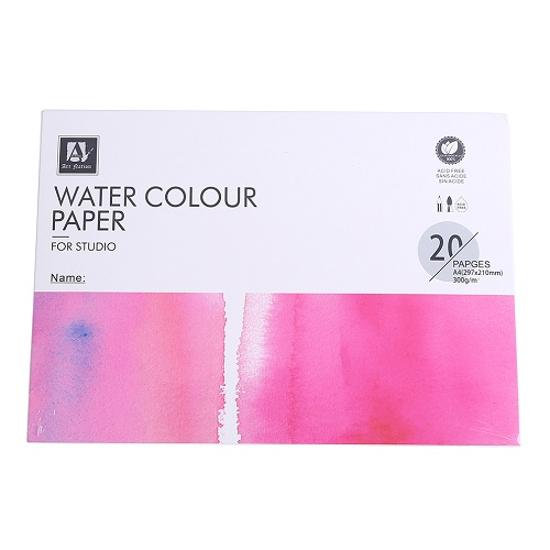 Art Nation Water Colour Paper for studio 20 sheets 300GSM ( Acid free WaterColour papers ) with hard back. 