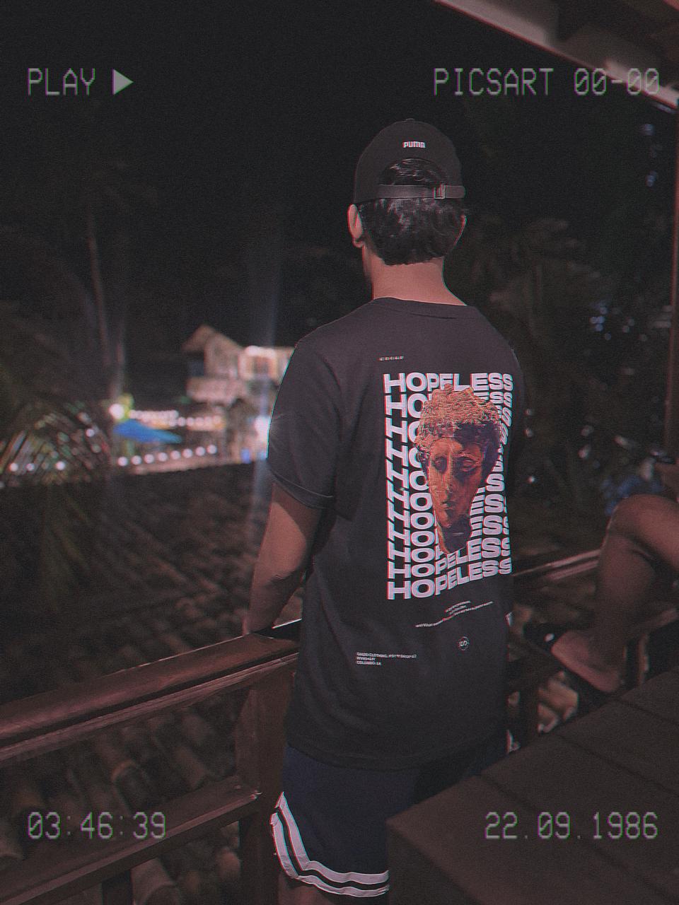 Oversized Printed Graphic Crew Neck t shirt for men - Black. 