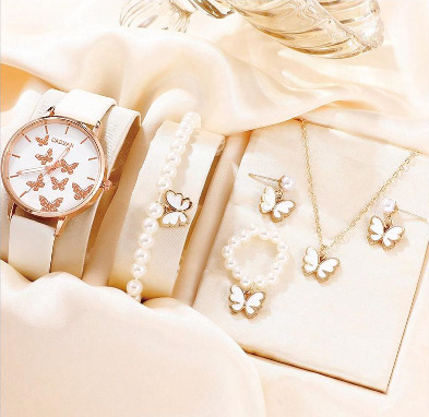 LooKeo Mall 6PCS Set Women Fashion Quartz Watch - Pink