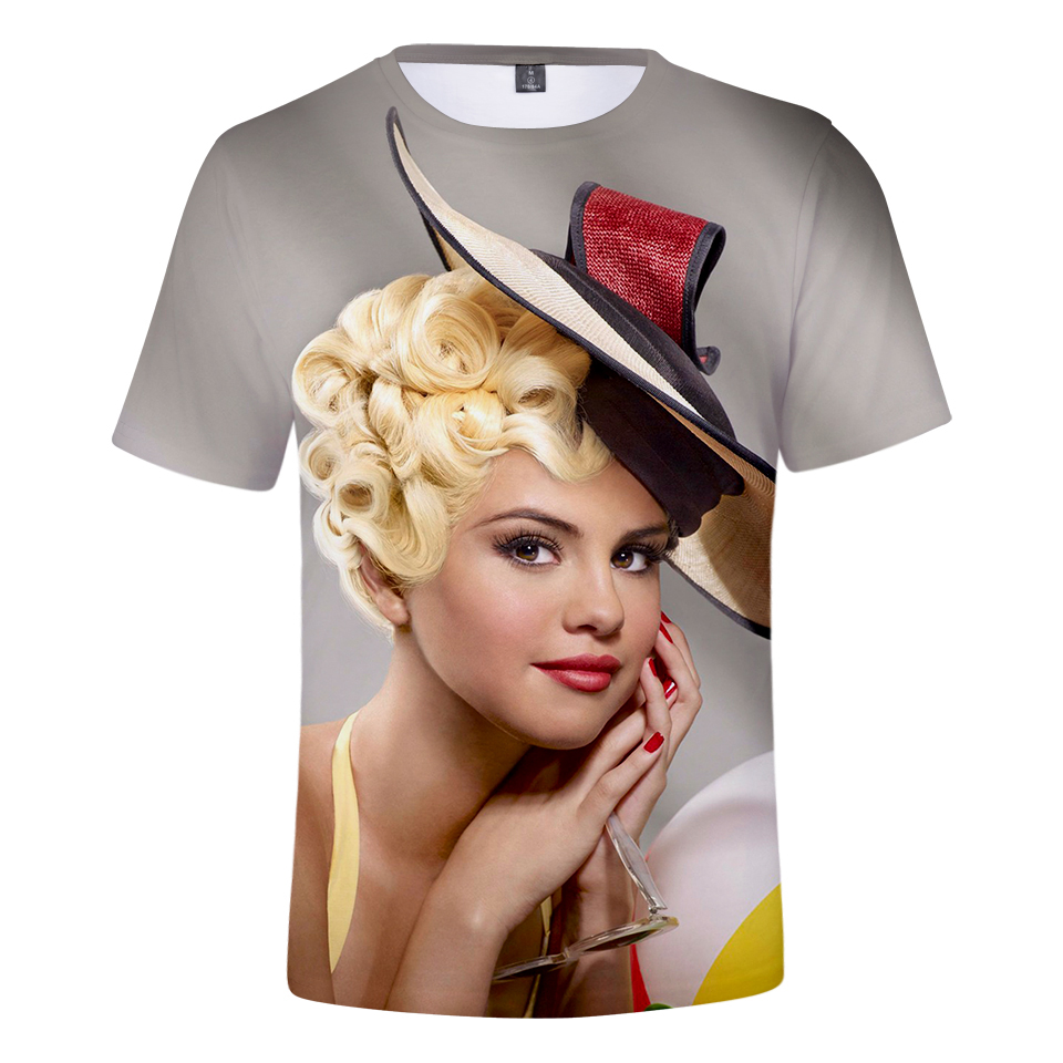 New Rholycrown Selena Gomez 3D Print T-shirts Women Men Harajuku 3D T-shirt Selena Gomez Summer T Shirts Short Sleeve Tees 6XL. 