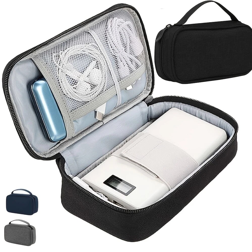【Miga Plaza】Electronics Travel Organizer Portable USB Flash Drives Accessories Case Dustproof Cord & Phone Storage Bag