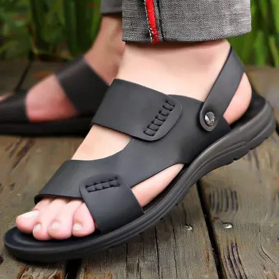 Genuine leather Sandals Men s Non Slip Waterproof Summer New Two