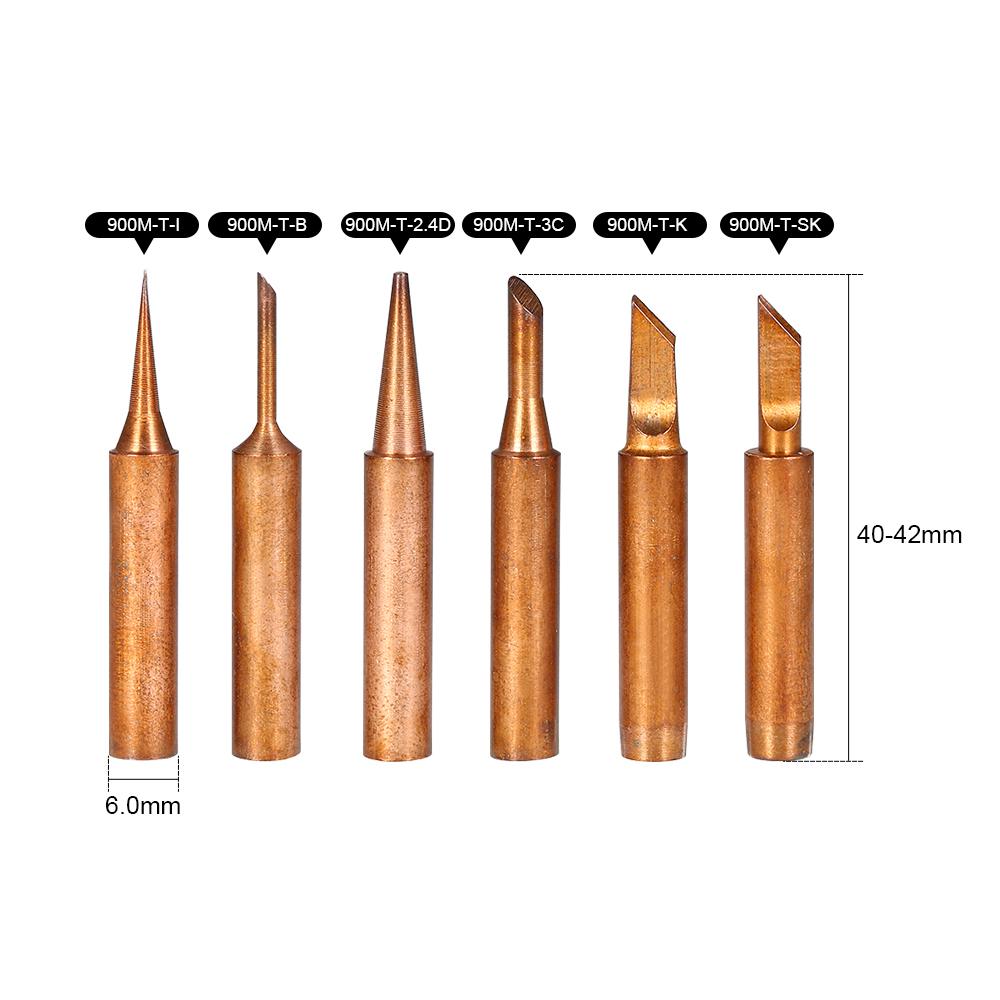 11Pcs Copper Solder Iron Tips 900M-T Lead Soldering Welding Tool Set Kit
