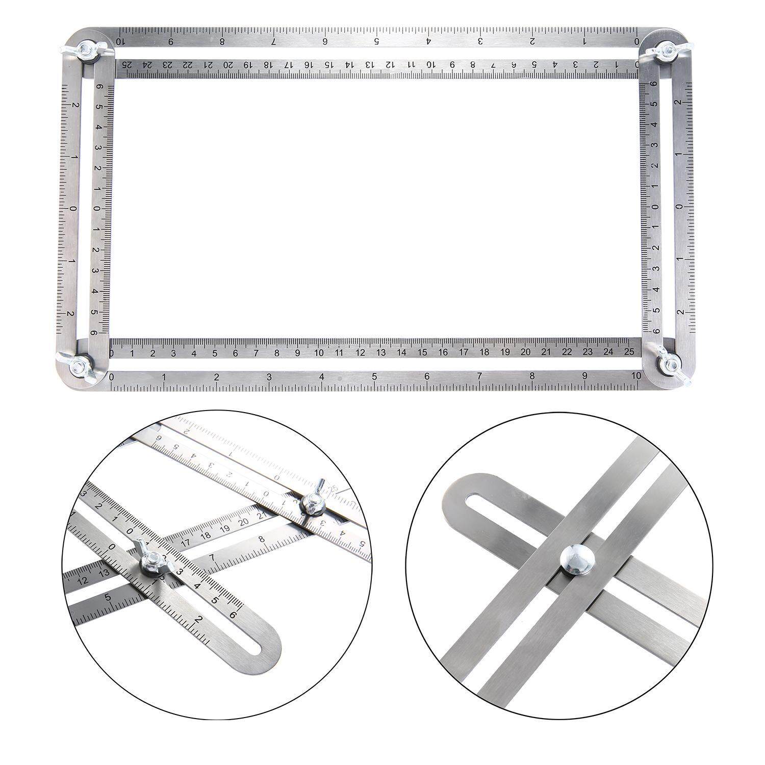 Angleizer Template Tool NiceEshop New Version Multi-Angle Stainless Steel Measuring Ruler For Builders/Craftsmen/Carpenters/Engineers(-Aluminum). 