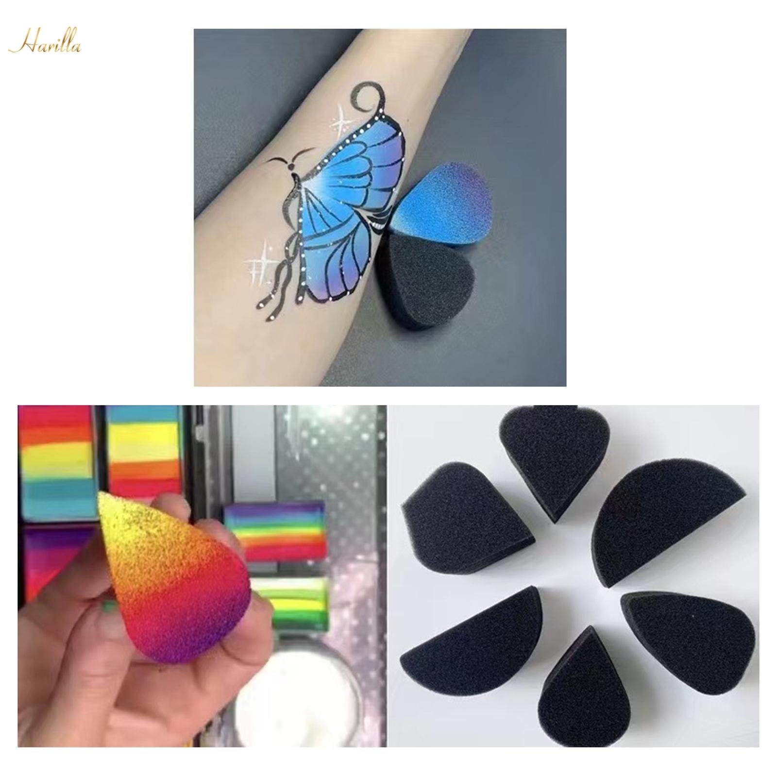 10Pcs Face Paint Sponge Face Painting Sponges High Density Face Painting Supplies Large Semicircle. 