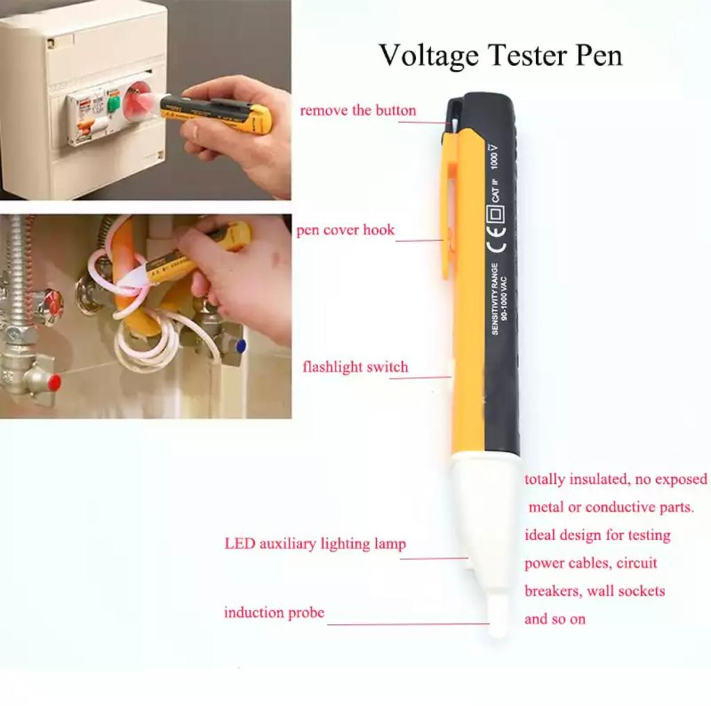 Voltage Tester Pen 90-1000 VAC / AC Power Outlet Voltage Detector Sensor Tester Pen LED light. 