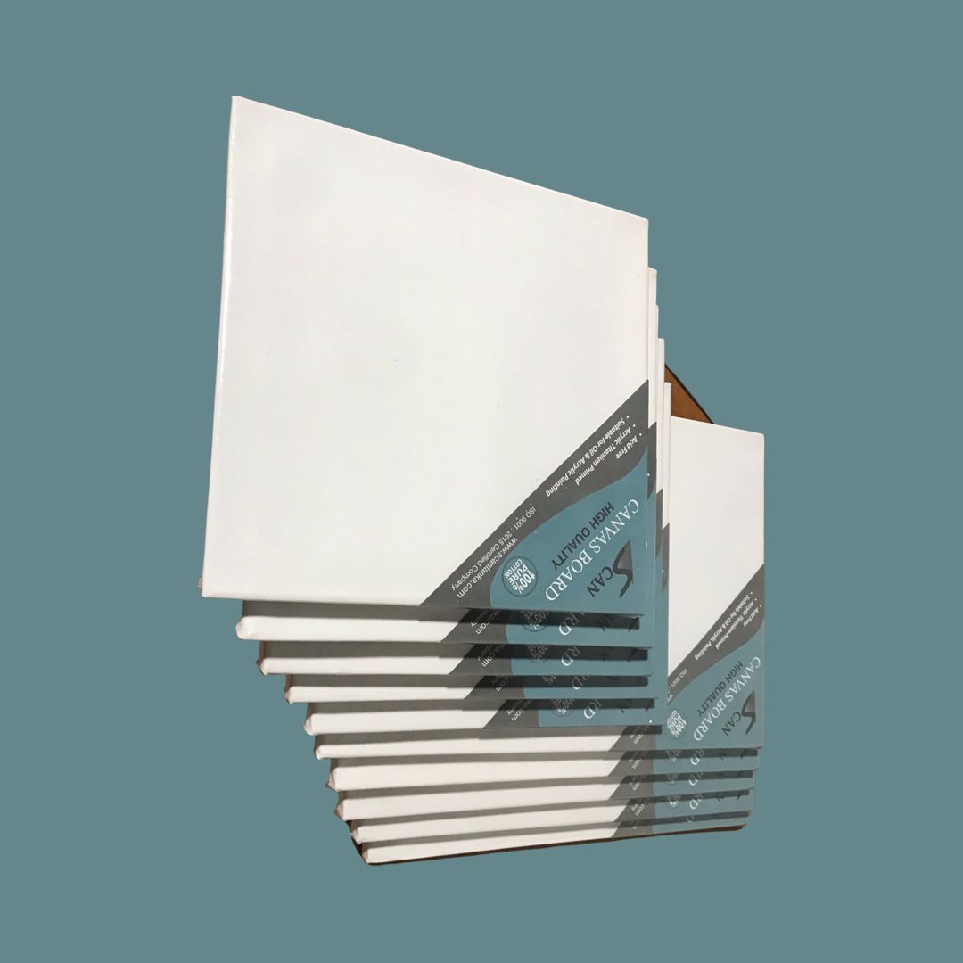 Scan canvas boards 10x10 inches. 