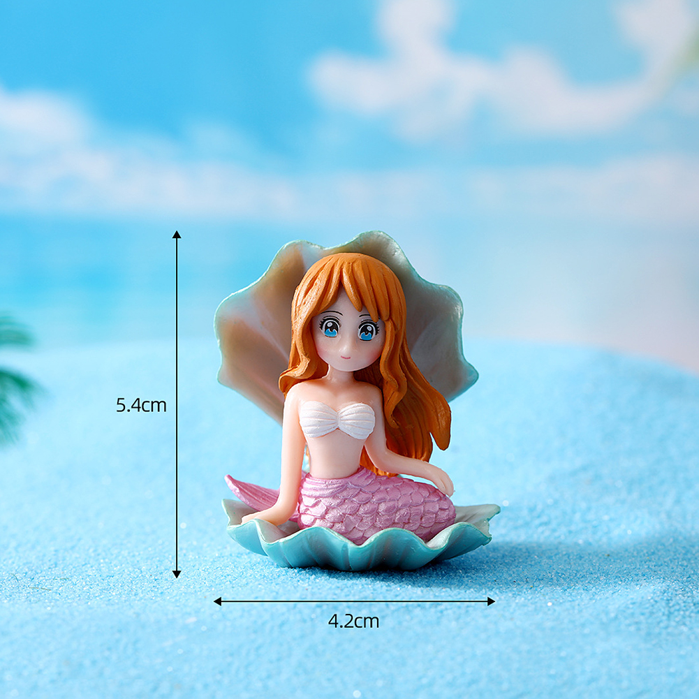 Mermaid Shell Fish Tank Aquarium Ornament Resin Crafts Home Decoration Gifts For Aquarium Decoration. 