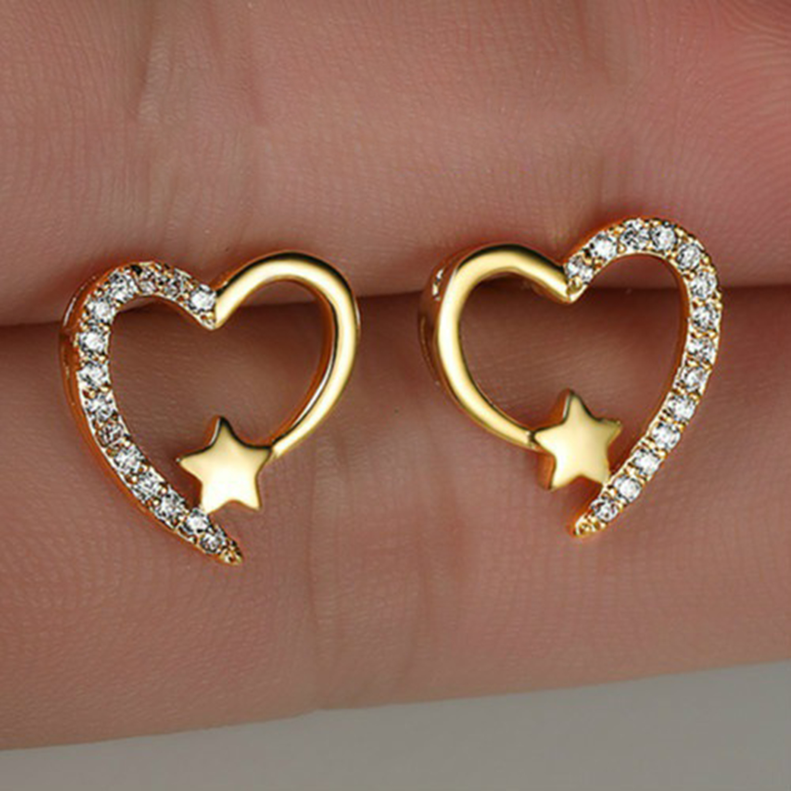 Lady Stud Earrings with Rhinestone 