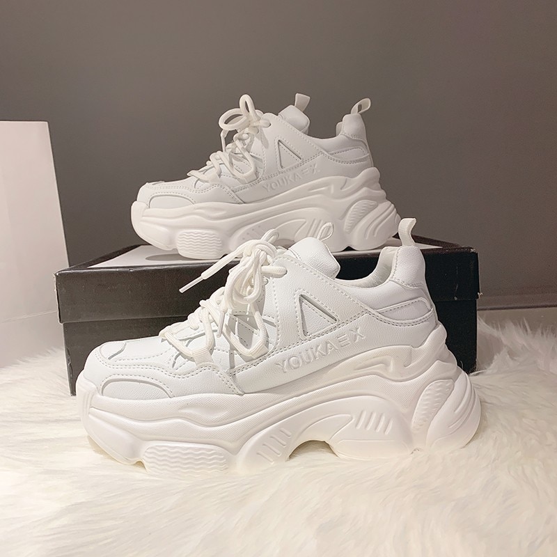 【Nightmaree】Luxury Shoes Women Designers Platform White Black Sneakers Platform Shoes for Women Ladies Casual Shoes Zapatillas Chunky Mujer. 