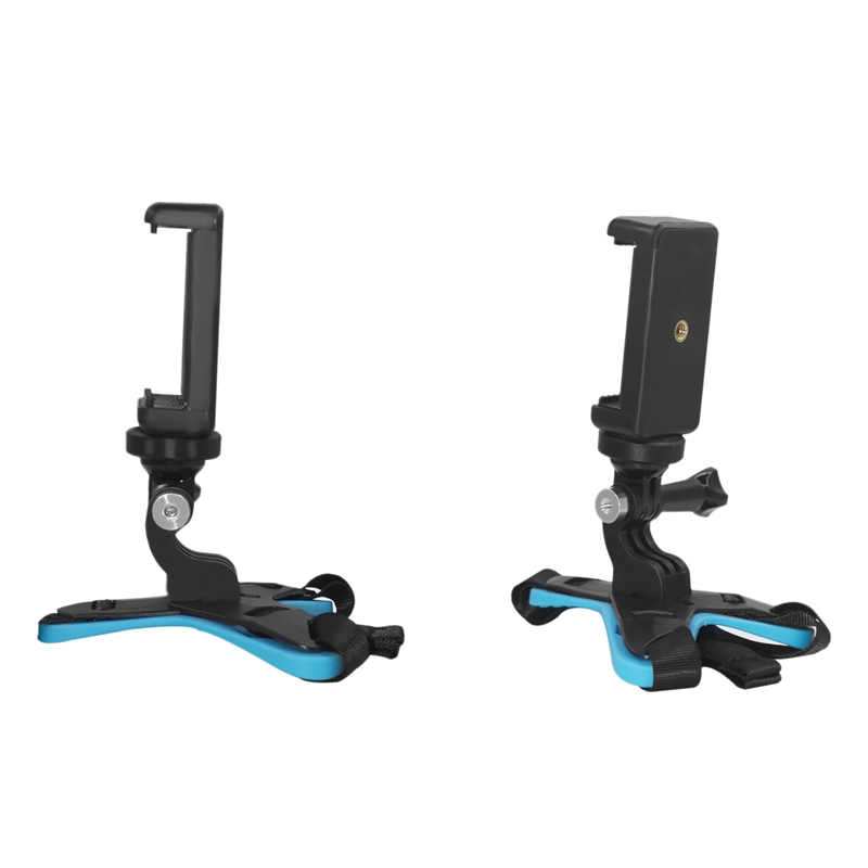 Helmet Chin Mount Holder with Phone Stand and Remote Ski / Motorcycle Helmet Stand for Action Camera and Phone. 