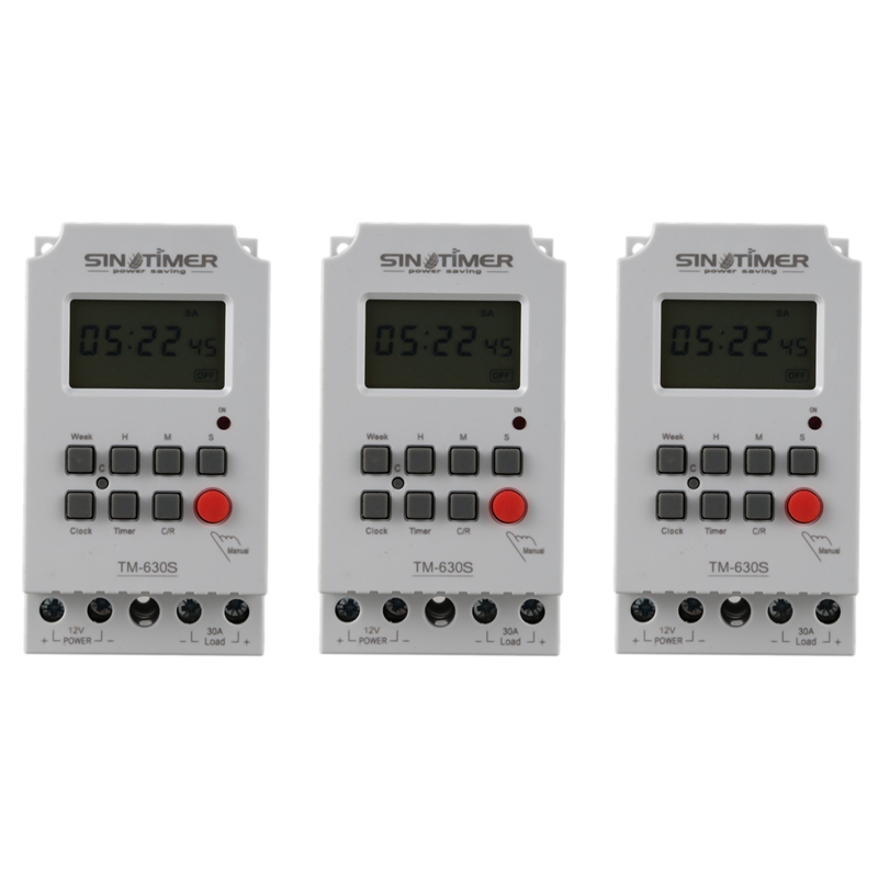 3x Sinotimer Tm630s4 12v Seconds Control Timer Switch Large Screen Digital Display 激安通販販売