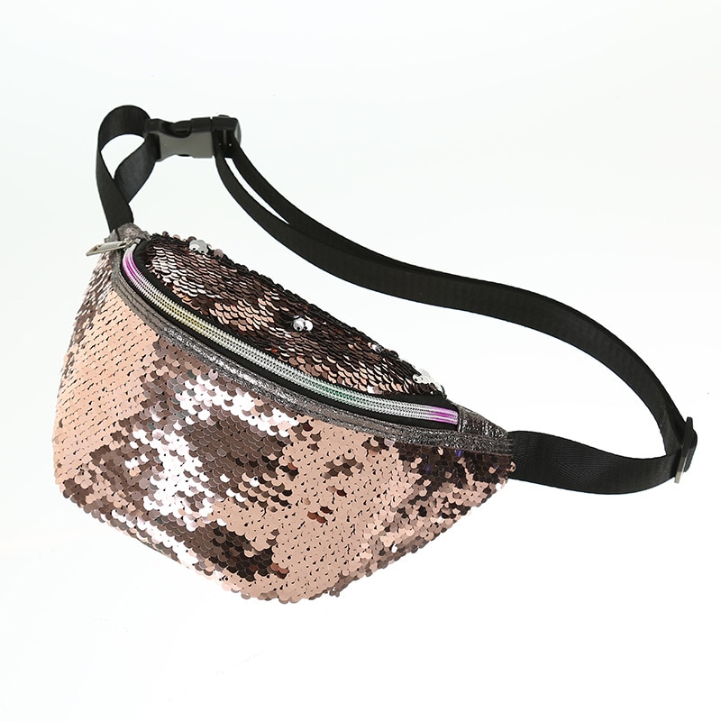gold sequin bum bag