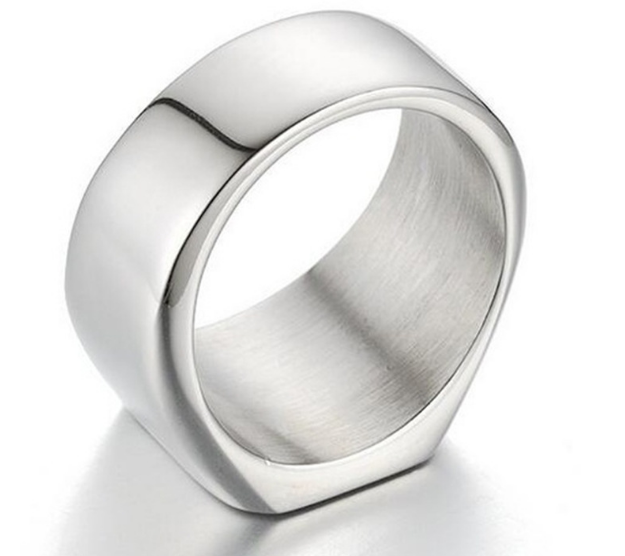 Big Square Men's Finger Ring Business Jewelry for Parties. 