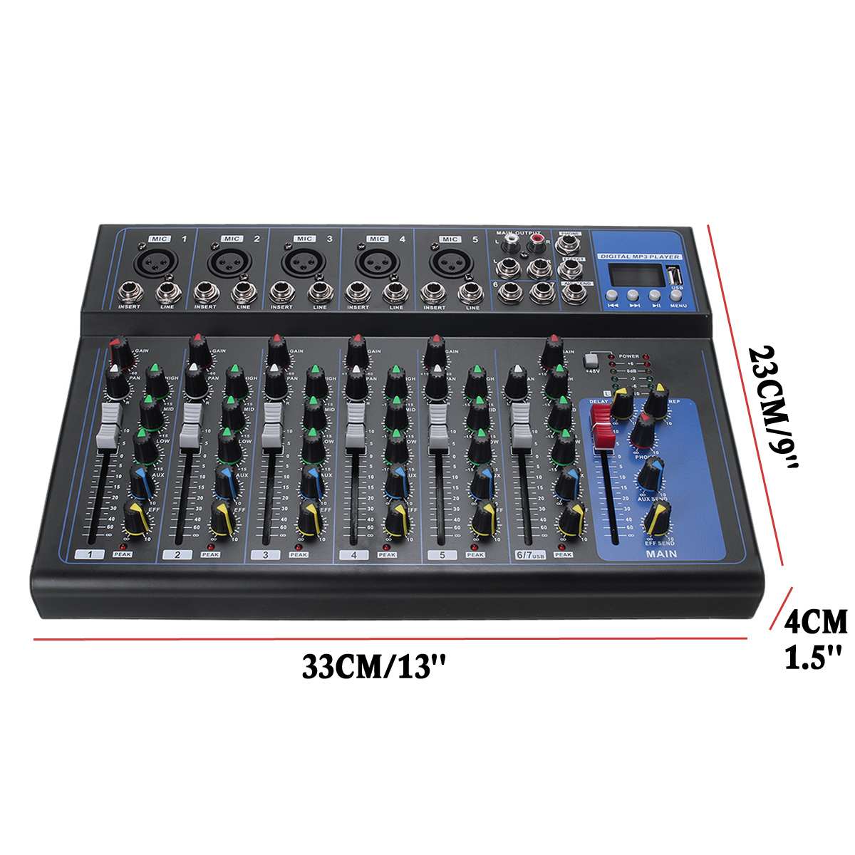 Yamaha F7-USB-BLK 7 Channel Professional Mixer MP3 player with USB port, Bluetooth (Black). 