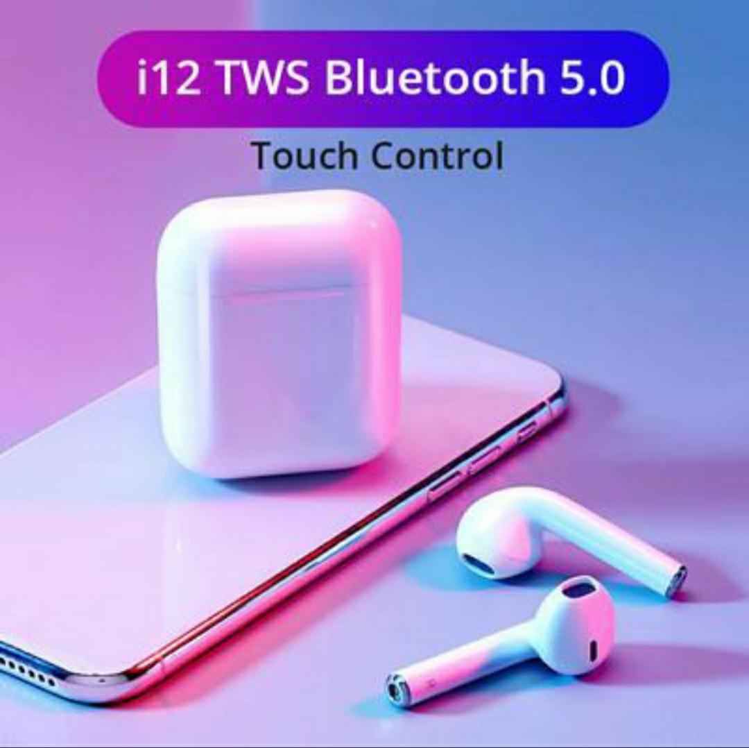 OriginaI i12 Airpods TWS Full Set with Box - True Wireless Bluetooth Headset 5.0 Touch Control Earbuds for Android and iOS Mobile Phones New /i 15 Airpods. 