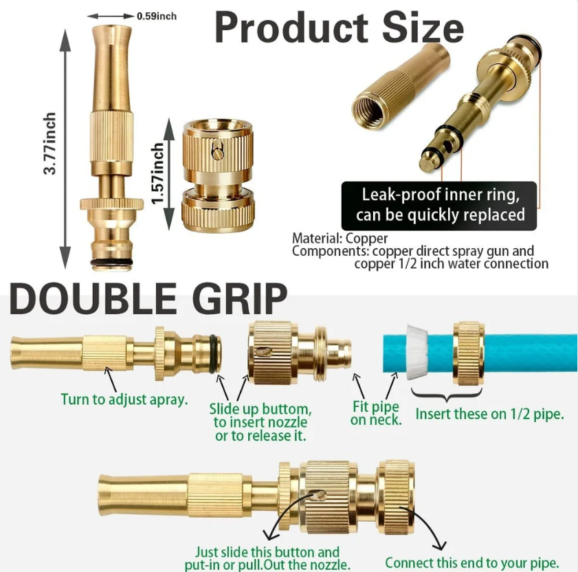 Portable High Pressure Water Gun Car Wash Water Gun Brass Nozzle Car Washing Foam Sprayer Gun Water Tap Spray Gun Water Jet Sprinklers Spray Nozzle Adjustable High Pressure Sprinkler Connector Hose Sprinkler Garden Watering  Automatic Rotating. 