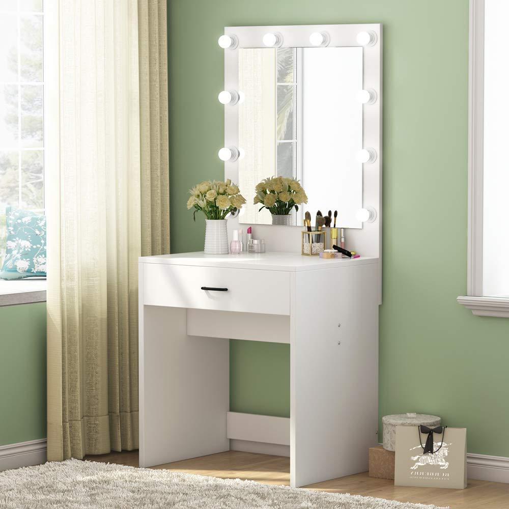 Vtec Home Modern Vanity Set With Lighted Mirror Makeup Vanity
