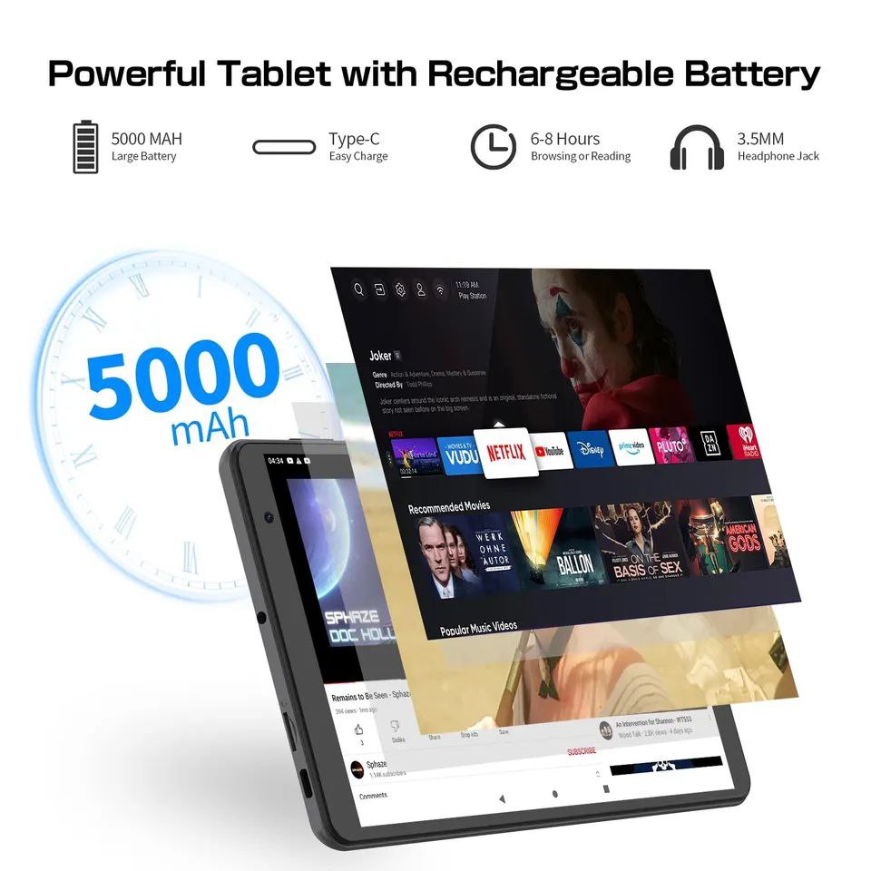 PRITOM 8 Inch Android 13, 8GB(4+4 Expand) RAM 64GB ROM,5000MAH Battery,Dual Camera, WiFi Tablet. 