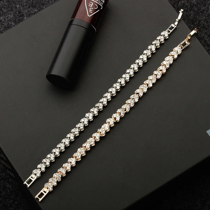 Enacolor Luxury 18K Gold Plated Silver Bracelet for Women. 