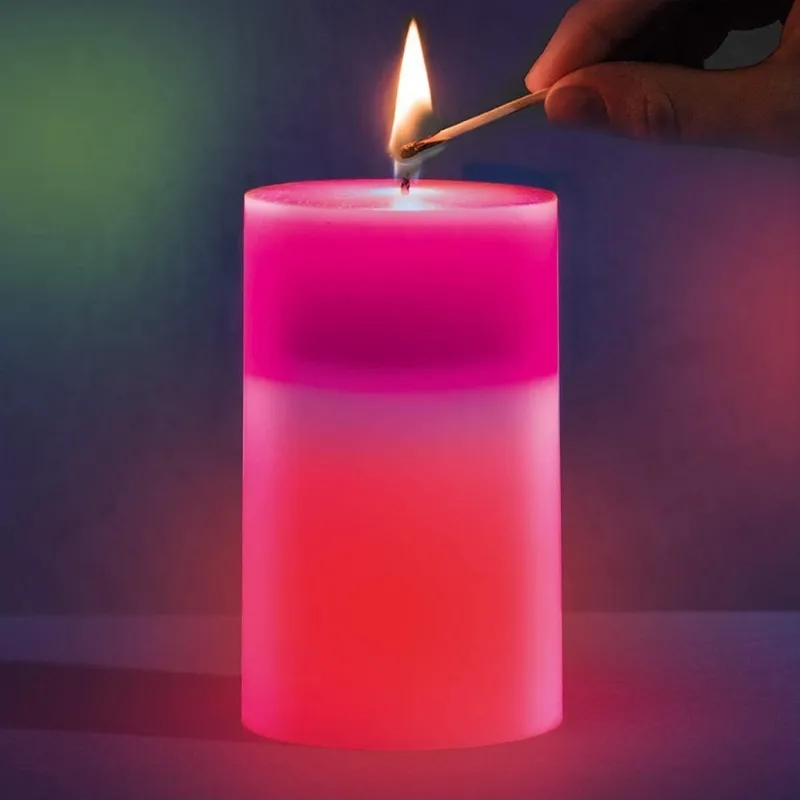 Mood Magic Colour Changing Wax Candles Romantic Real Flame with Colour Changing. 