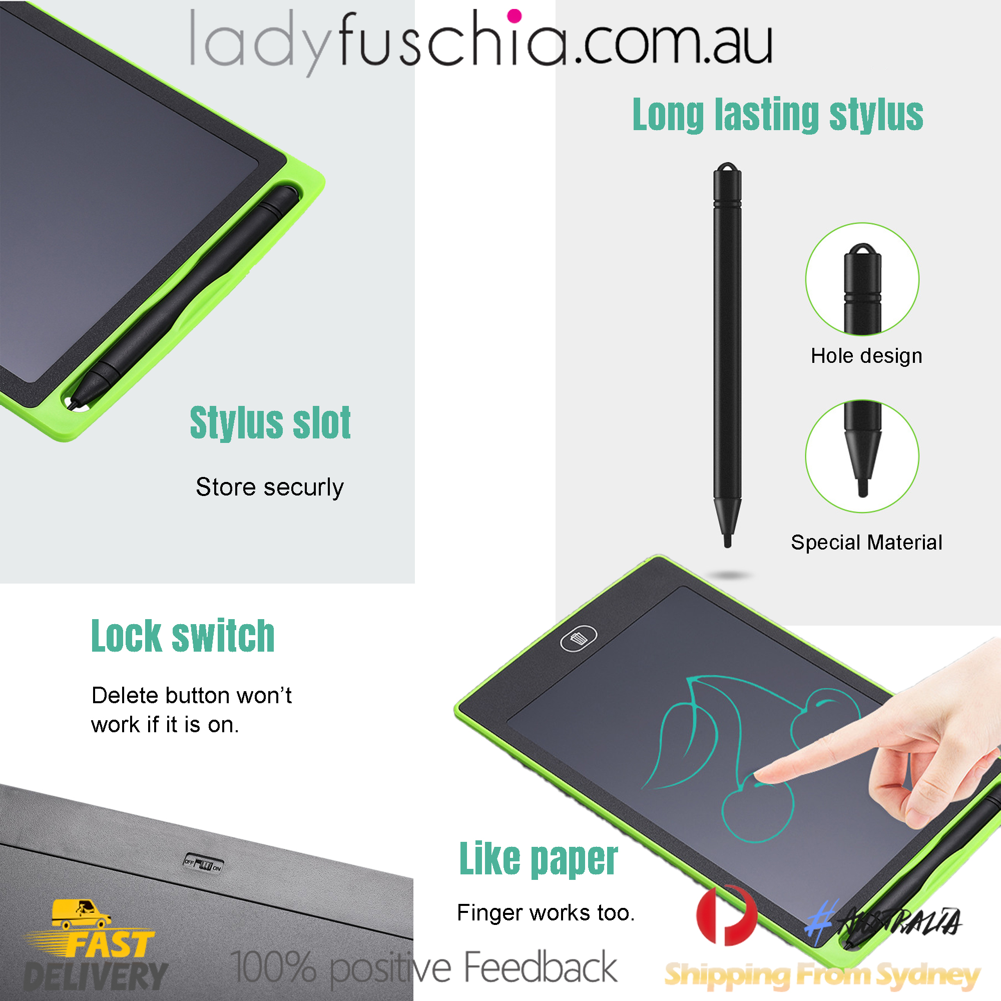 NEWYES 8.5 Inches Colorful Writing Drawing Tablet Electronic Digital LCD Graphic Boards Doodle Notepad Erasable Handwriting Pads3. 