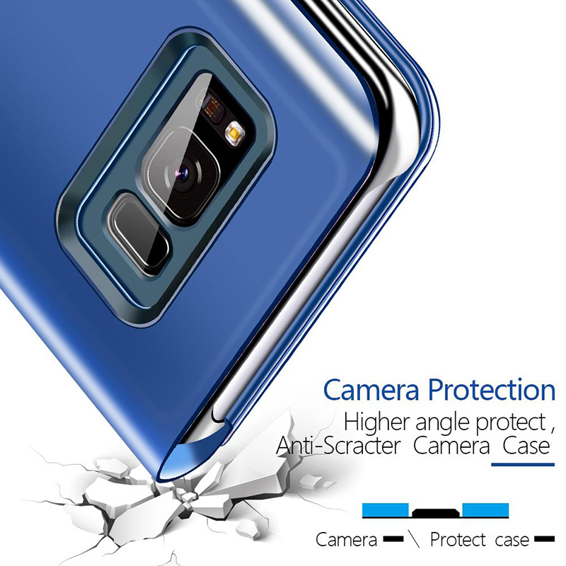 Mirror Smart Flip Case For Samsung Galaxy A80 Cases Etui Leather Phone Cover For Samsung A80 A 80 A8 0 SM-A805F Magnetic Case. 