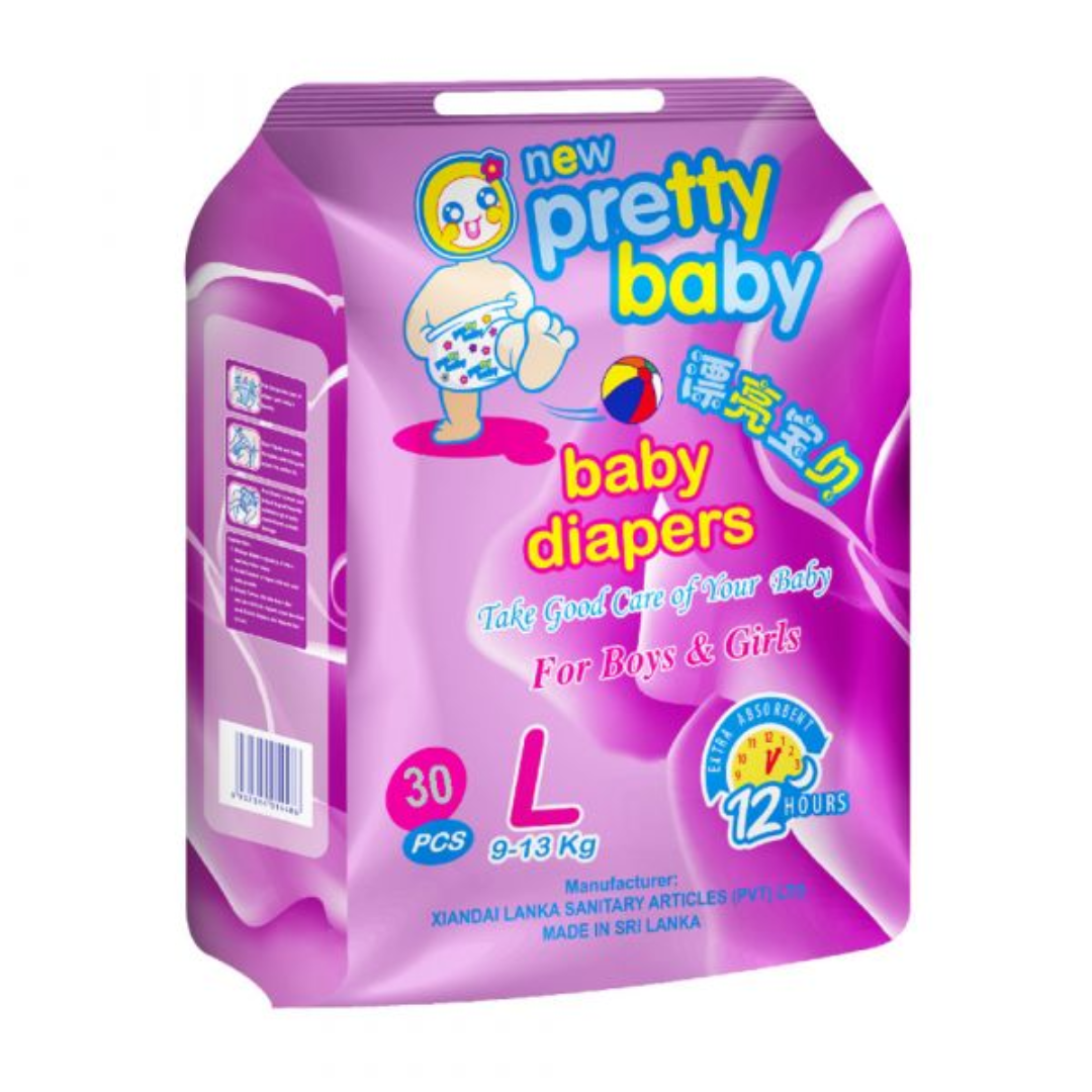 Pretty Baby | Disposable Baby Diapers | Large 30 Pcs | Daraz.lk