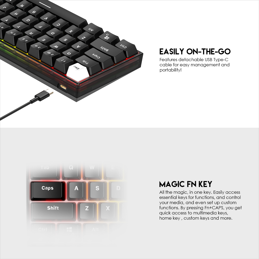 Fantech Maxfit61 mk857 Frost Mechanical keyboard. 