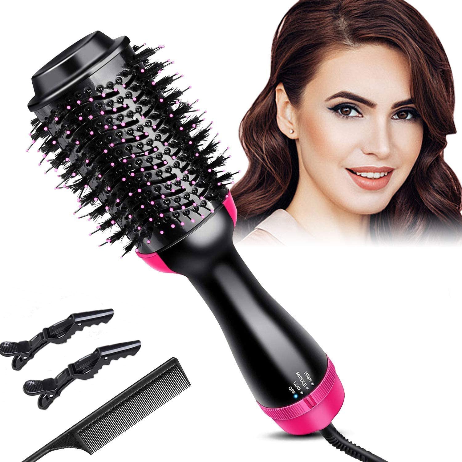 One Step Hair Dryer Brush Household Air Brush And Volumizer Hair Curler Straightener Salon Hair 8231