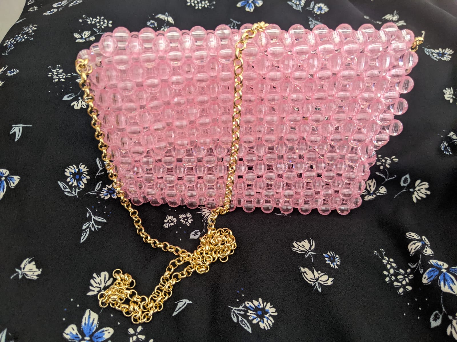 Crystal bead bag, Bead shoulder bag, Women Bead bag, Bead Bag, Pink Bead bag, Women handbags, Bead Bag Vintage, Love gift. 