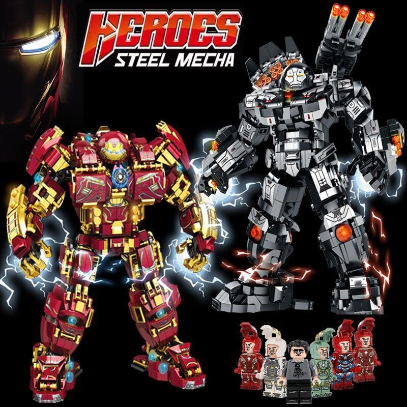 Compatible with LEGO building blocks Iron Man Anti-Hulk Mech Robot Armor Children's Puzzle Assembled Toy Gift Male. 