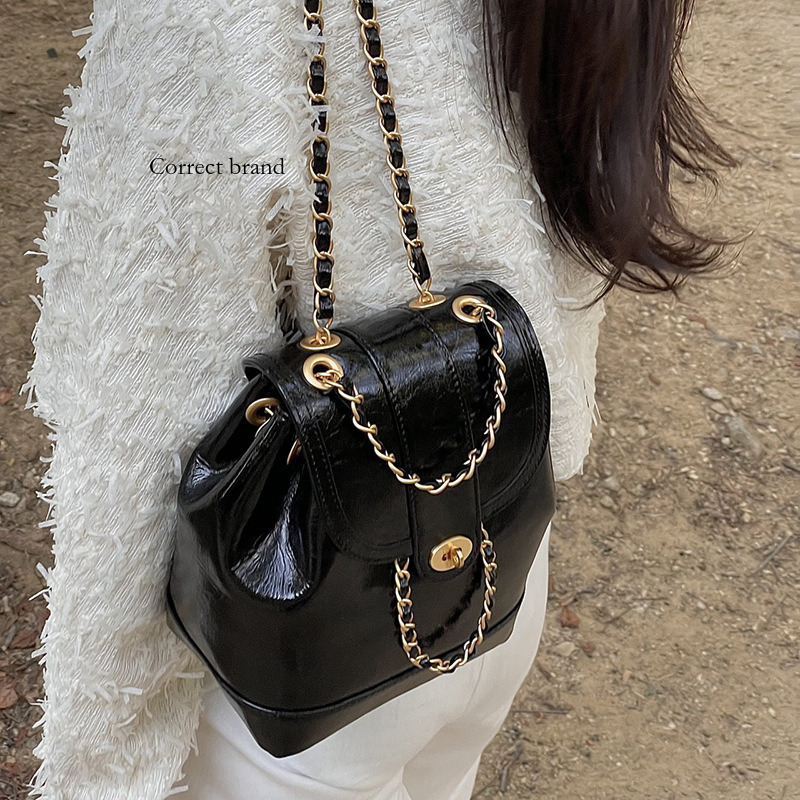 Korean Style Niche Women's Bag PU Mini Chanel Chain Popular Among Instagram Bloggers, Designers, And Students Oil_voghion.com