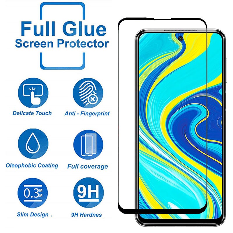 OriginaI 9H Full Glue Edge to Edge Full Screen Anti-Scratch Tempered Glass for Xiaomi Mi Redmi Note 9 9s 9Pro Screen Protection. 