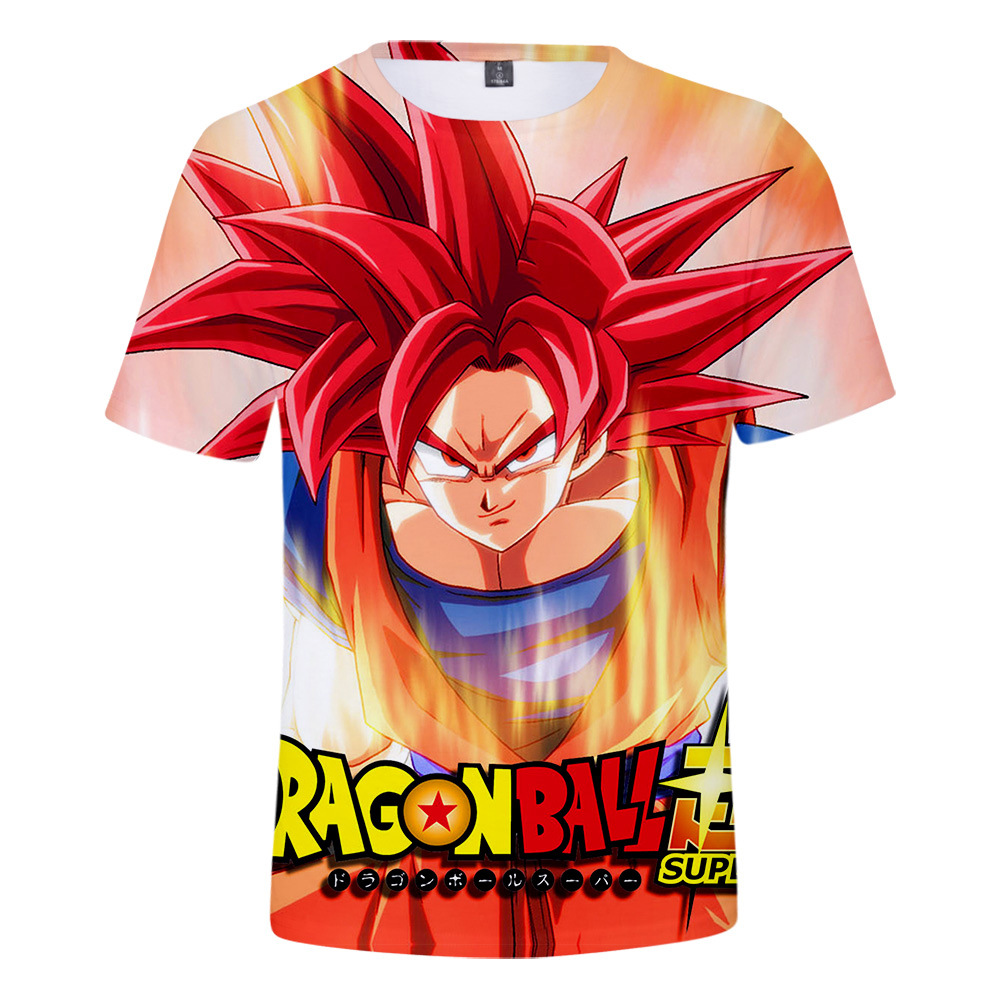 Dragon Ball Super Saiyan Goku Oversize T Shirts Men Women Kids Breathable Jersey Clothes Short Sleeve T-shirt White Black Orange. 