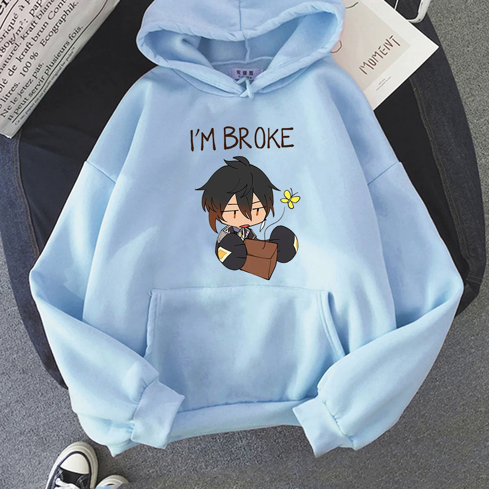 Zhongli Genshin Impact Meme Hoodie Gothic Streetwear Women Long Sleeve Kawaii Clothes Sudadera Y2k Tops Crewneck Sweatshirts. 