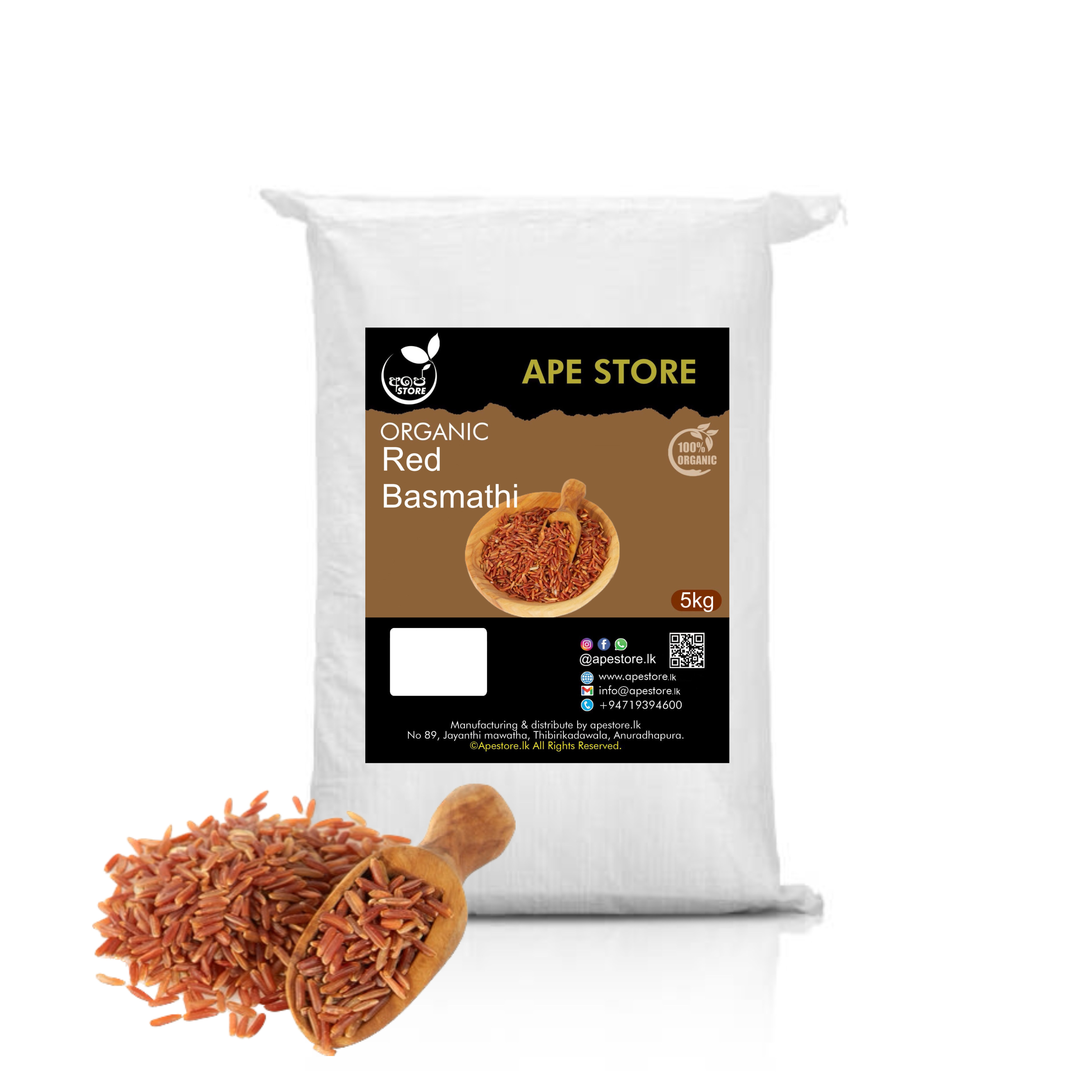 Red basmati 5kg – Rathu basmati |organic rice