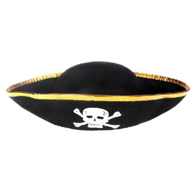2024 New 12.99x12.99x3.54 Pirate Hat Three Cornered Buccaneer Costume Hat for Kids for Play Costume Supplies Captain Jack Party. 
