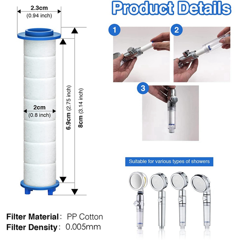 20Piece Replacement Shower Filter for Hard Water - High Output Shower Water Filter to Remove Chlorine and Fluoride Replacement Accessories. 