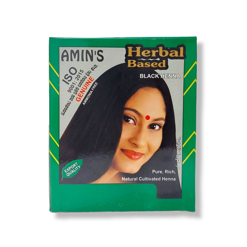 Amin's Herbal Black Henna Indian Hair Dye Color Powder 10mlx5Pcs