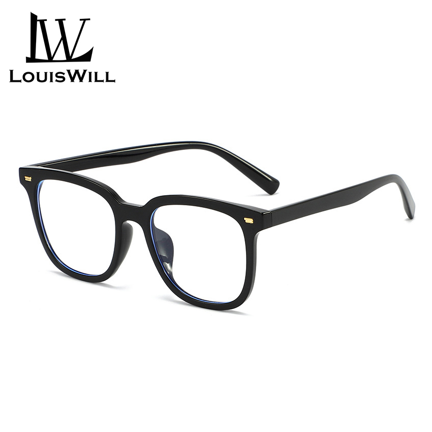 LouisWill Fashion Unisex Glasses Blue Light Blocking Glasses TR90 Vintage Style Square Frame Glasses Clear Lens Glasses Anti-fatigue Glasses Anti-blue Lens Eyes Protection Eyewear For Men Women. 