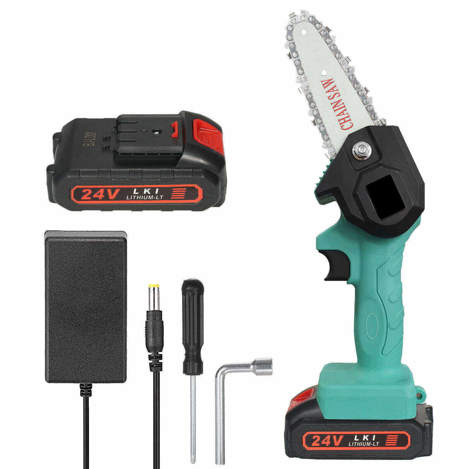 24V Mini Chainsaw 4-Inch 1500mAh Cordless Power Chain Saws