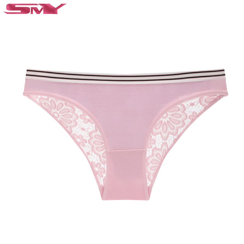 Pack of 1 - Breathable Lace Women's Panties Floral Female Underwear Soft Cotton Ladies Briefs. 