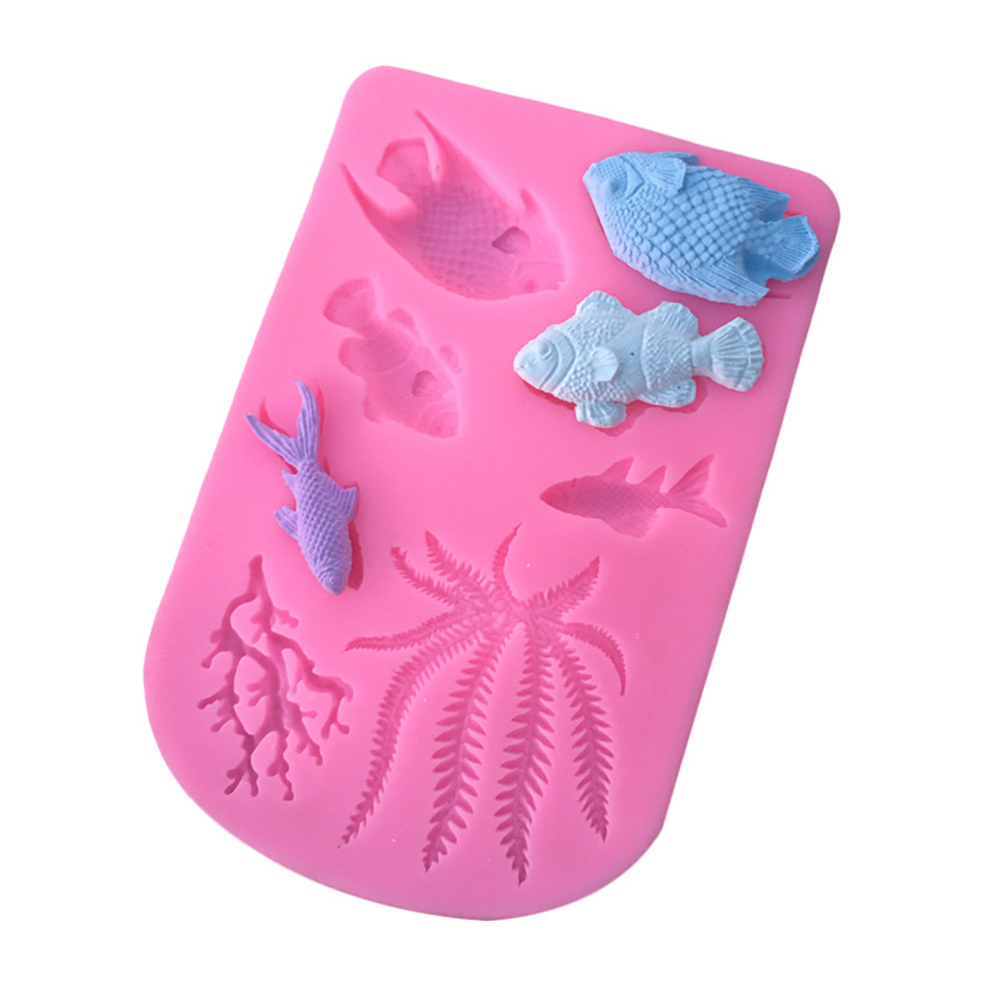 Ocean Fish Silicone Mold Fondant Cake Chocolate Decoration Sugarcraft DIY Mould. 