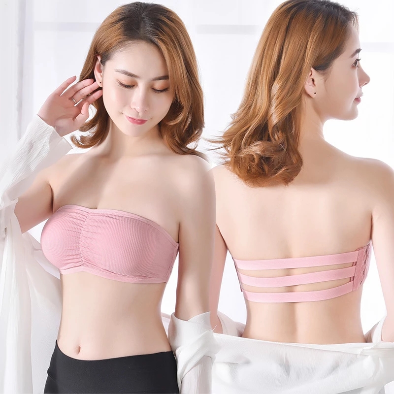 Bandeau Bras Women Stretch Smooth Strapless Bralettes Non Padded Top Tube  Push Up Everyday Bras for Women Girls at  Women's Clothing store