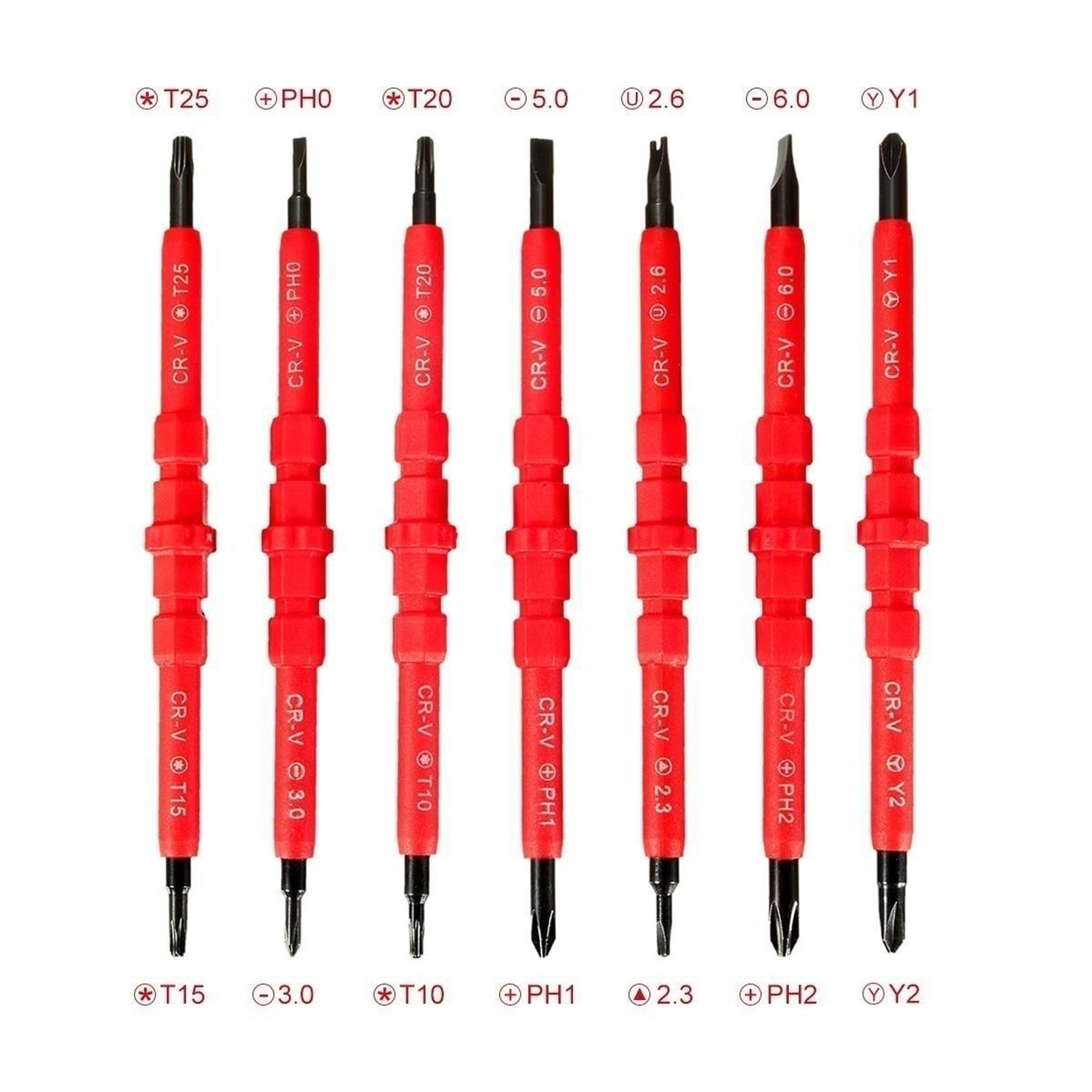 Insulated Screwdrivers Set Certified Durable Electrical Screwdriver Set Ergonomic Handle Interchangeable for Repairing. 