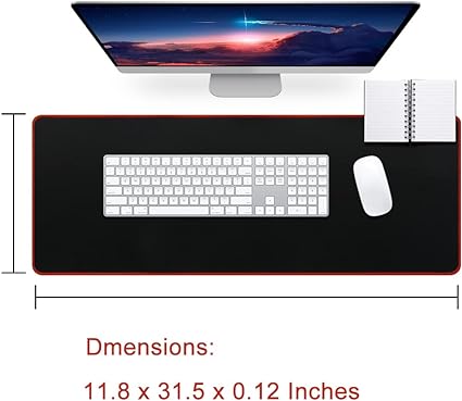 PLAIN MOUSEPAD BLACK/Red/Blue-- BIG (800 X 300 X 3MM)(11.8x31.5x0.12 Inches). 