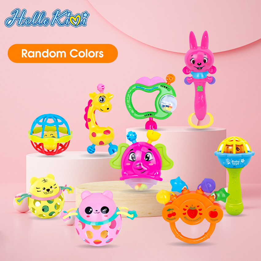 HelloKimi 3PCS/7PCS Baby Rattles Newborn Toys Set Newborn Soft Shaker Grab Rolling Rattle Ball