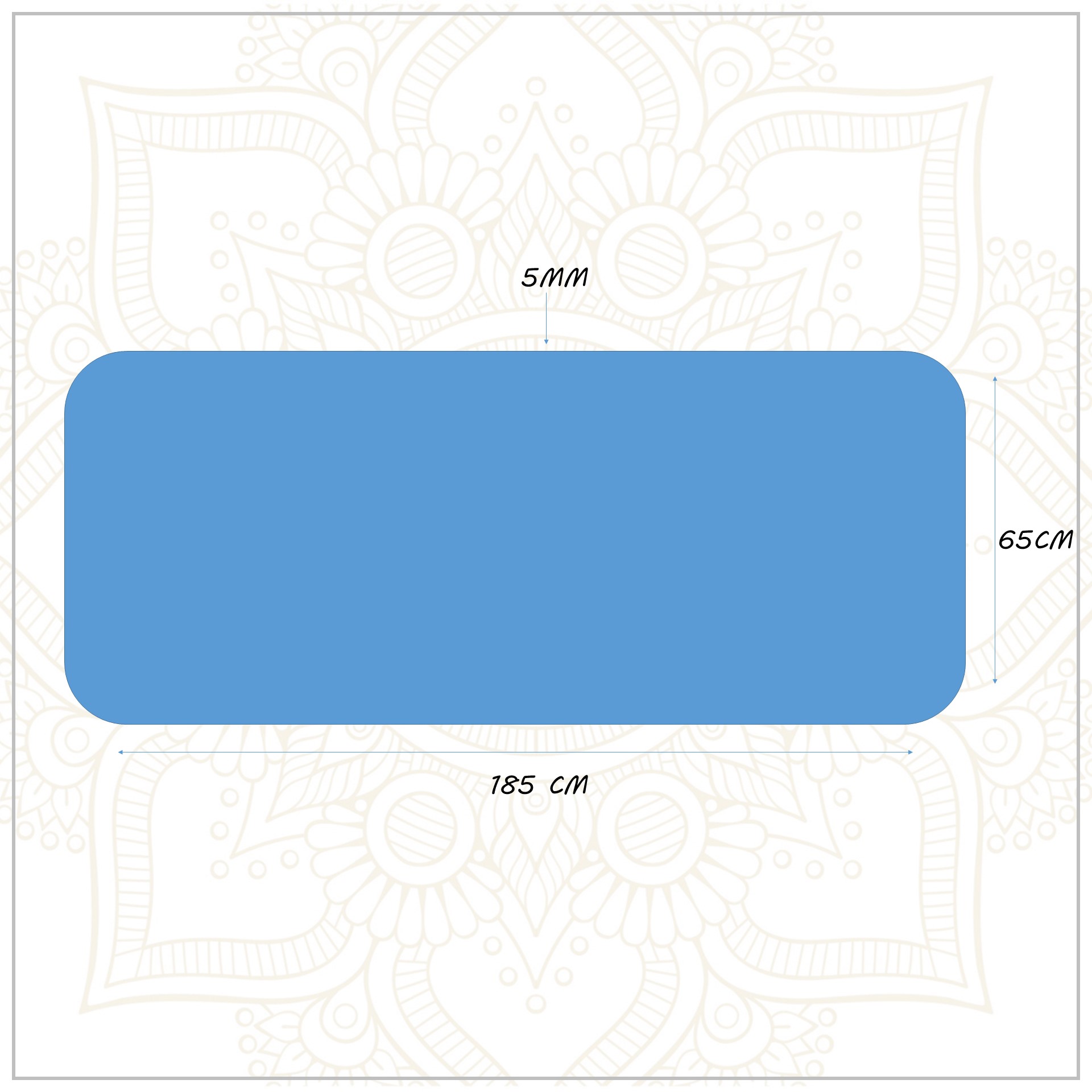 High Quality Yoga Mat 🧘 🧘 100% Natural Rubber 5MM Non-Slip  (Extra Large Size 185CM X 65CM) for Yoga & All Type of Exercises. 