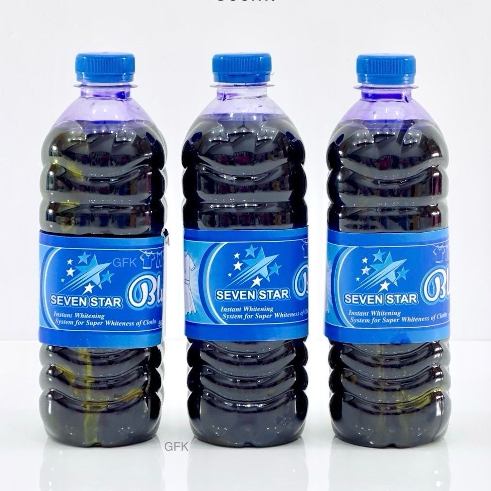 03Pcs Seven Star Fabric Whither Liquid Blue Whiting Enhancer Ujala - 500ml